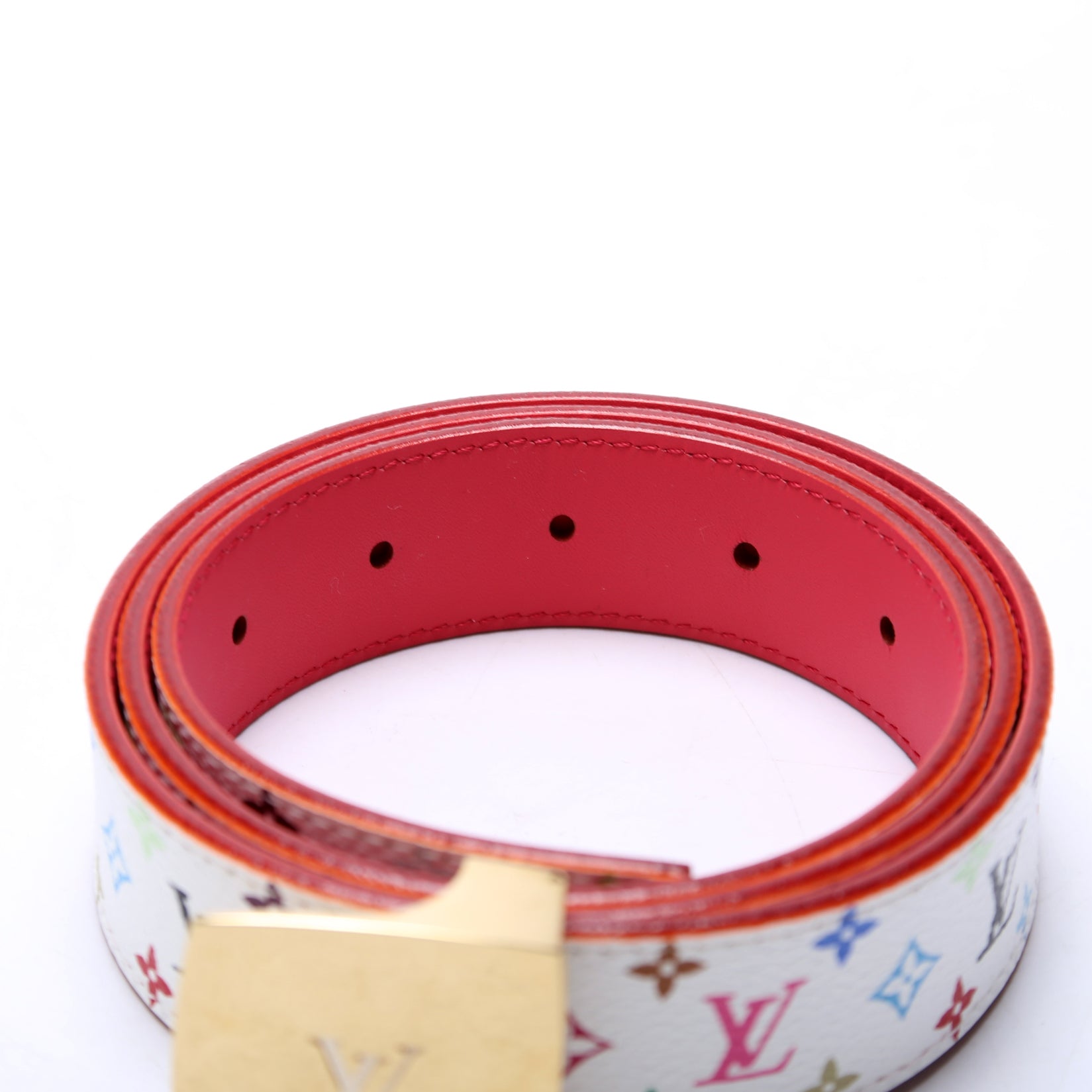 Ceinture Multicolor Monogram 30MM Belt Size 85/34 White/Pink