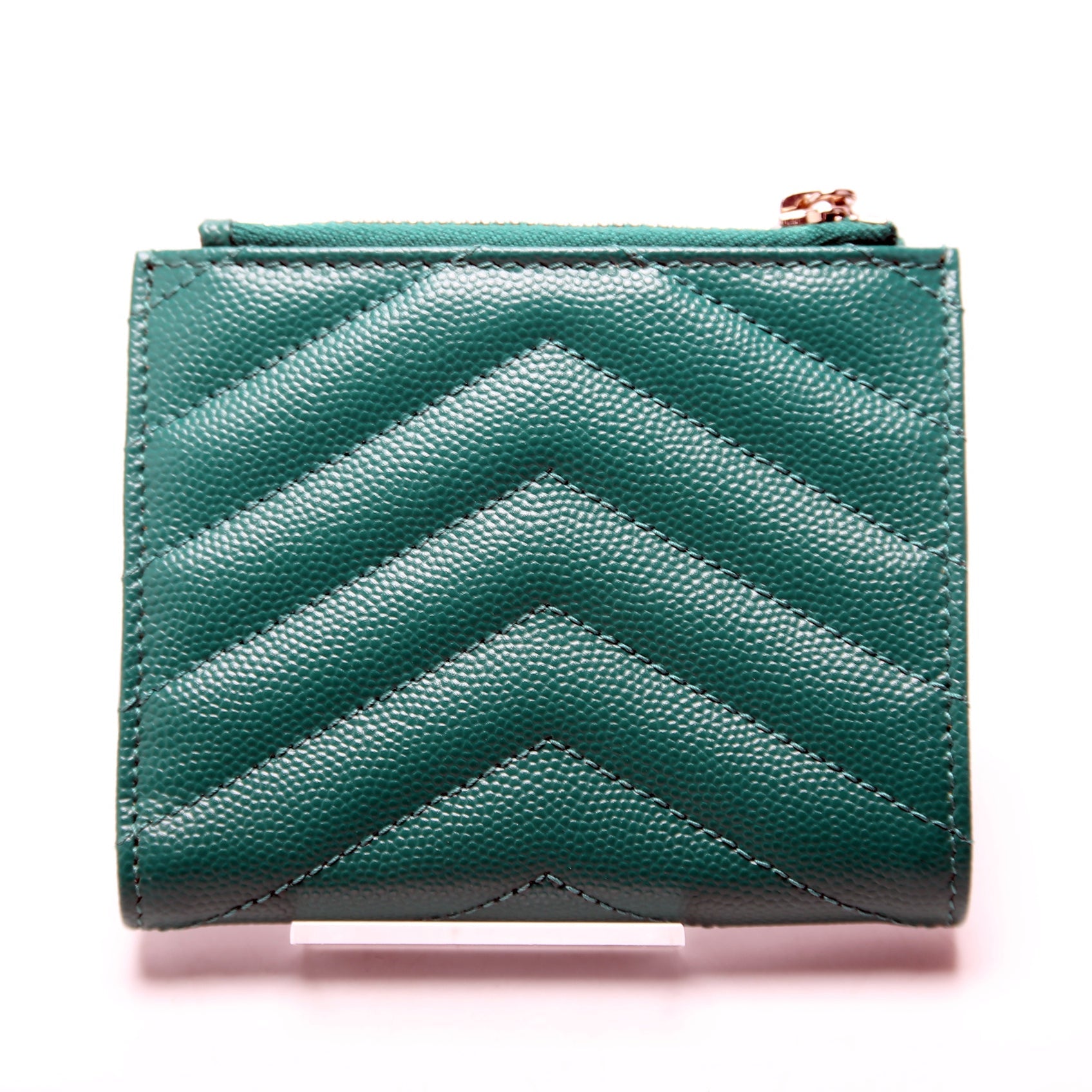Cassandre Bi-Fold Wallet Grain De Poudre Green