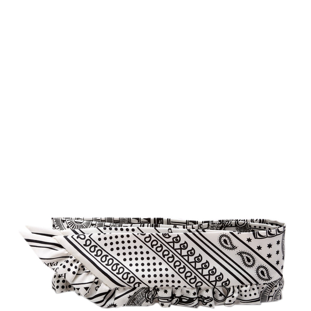 Eperon D'Or Bandana Twilly 86 Silk White/Black