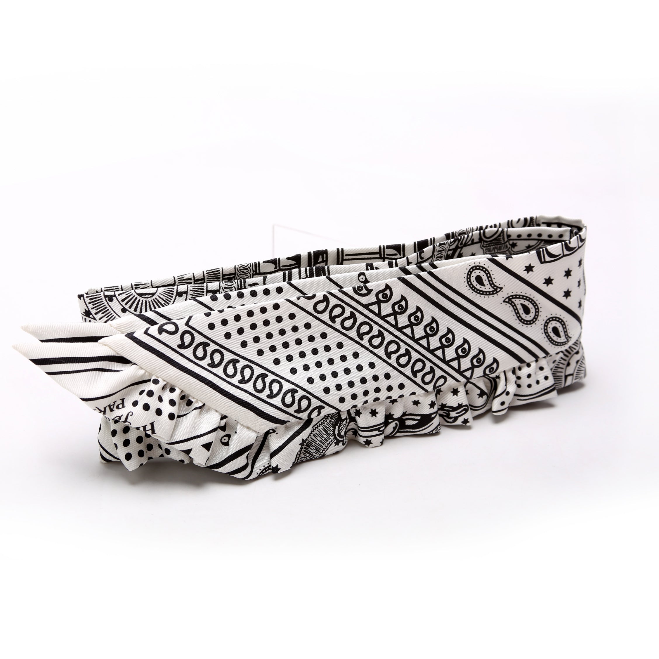 Eperon D'Or Bandana Twilly 86 Silk White/Black