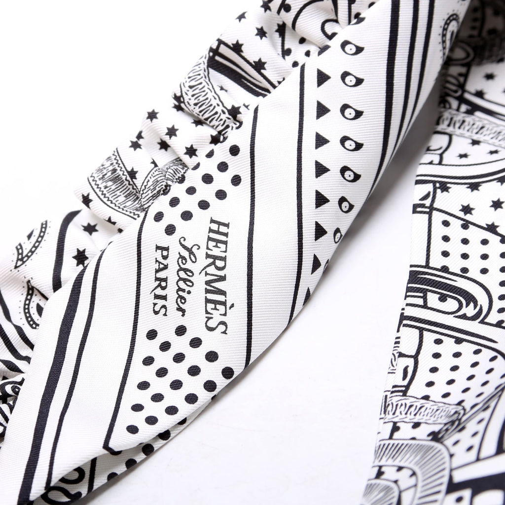 Eperon D'Or Bandana Twilly 86 Silk White/Black