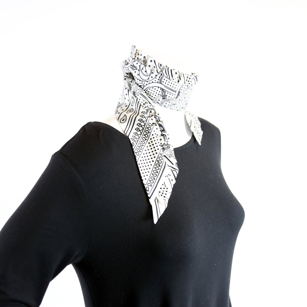 Eperon D'Or Bandana Twilly 86 Silk White/Black