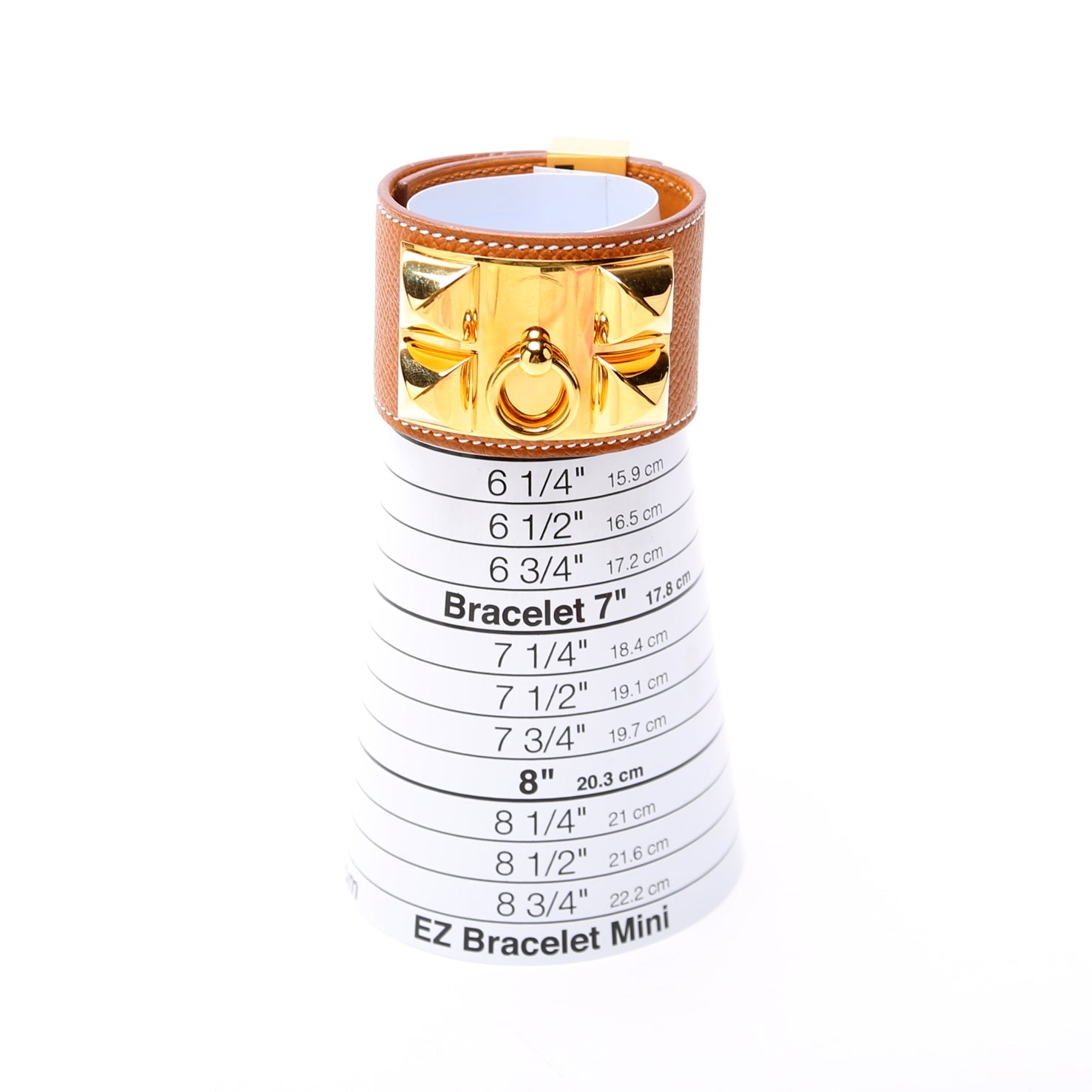 Collier De Chien Epsom Leather Bracelet Brown/Gold