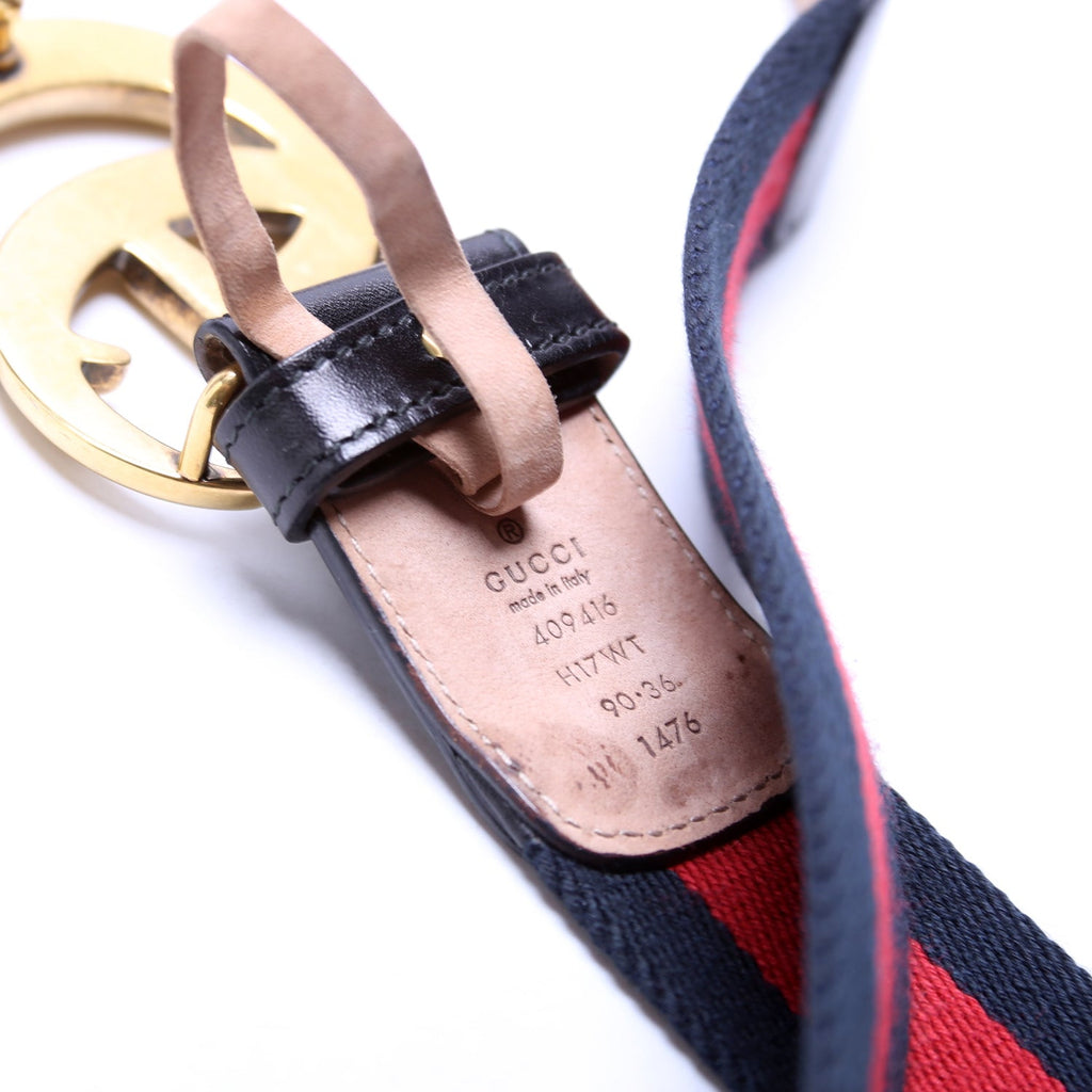 409416 Web Canvas Belt Size 90/35 Navy/Red