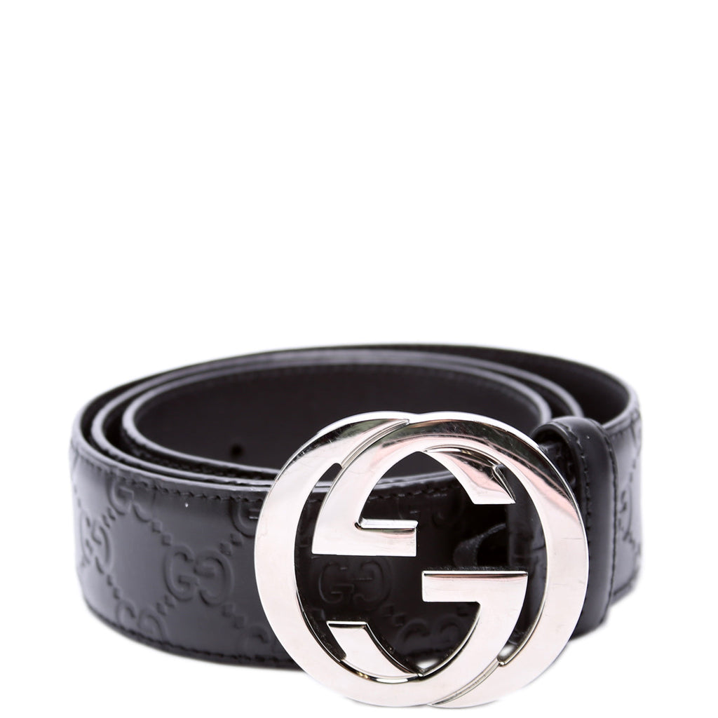 411924 Guccissima Belt Size 90/36 Black