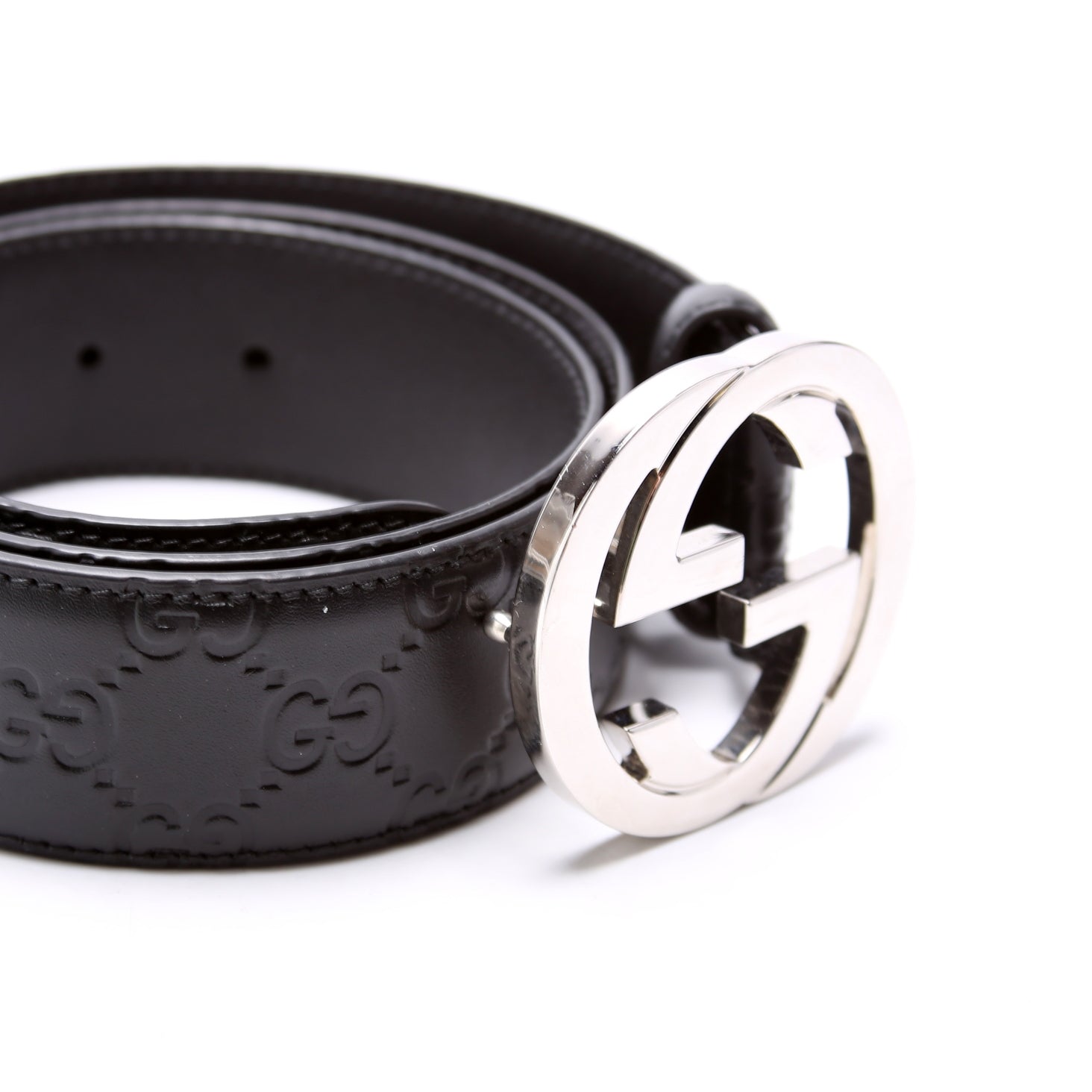 411924 Guccissima Belt Size 90/36 Black