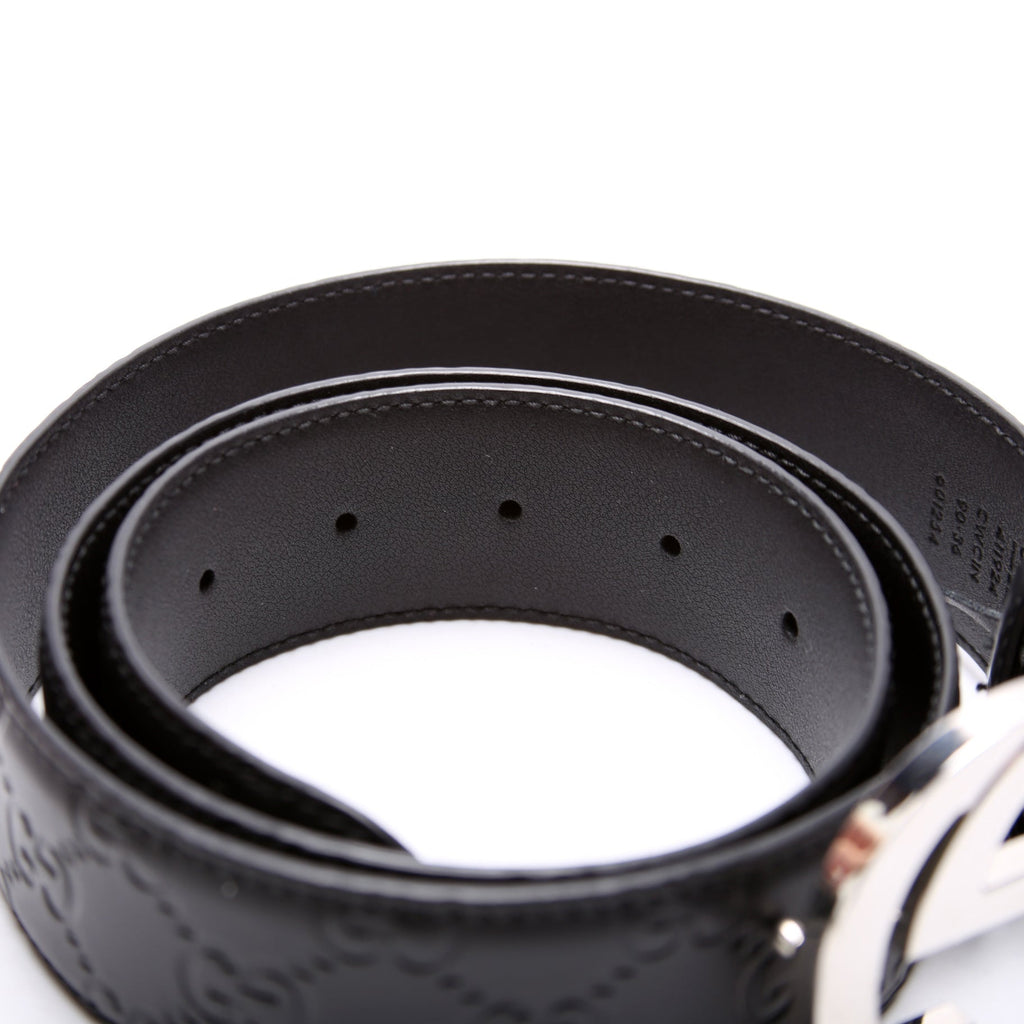 411924 Guccissima Belt Size 90/36 Black
