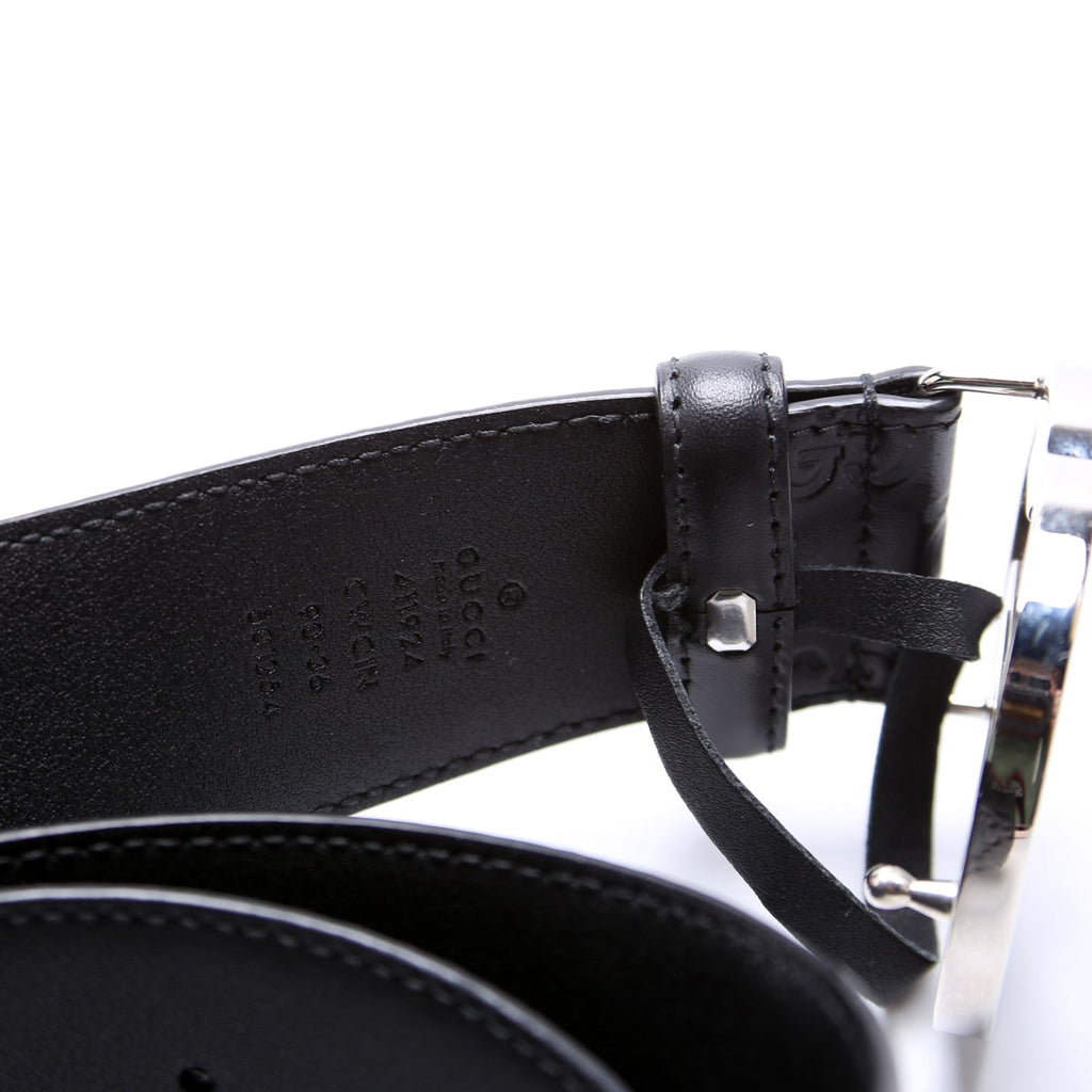 411924 Guccissima Belt Size 90/36 Black