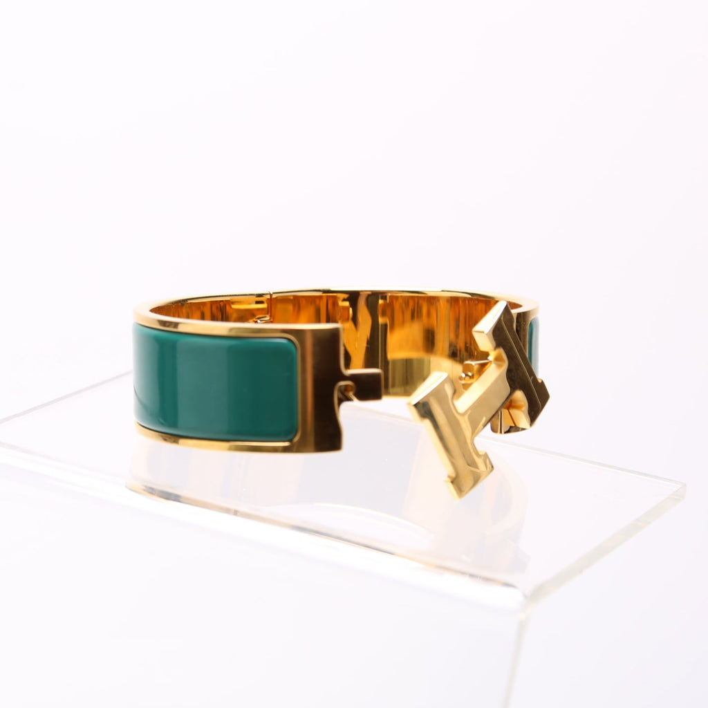 Clic Clac Wide PM Bracelet Gold/Teal