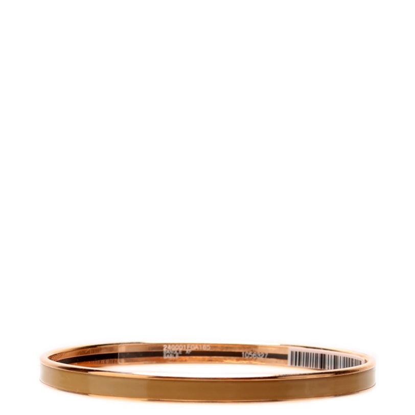 Uni Enamel Bangle Extra Narrow Bracelet Rose Gold/Tan