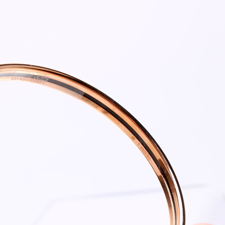 Uni Enamel Bangle Extra Narrow Bracelet Rose Gold/Tan