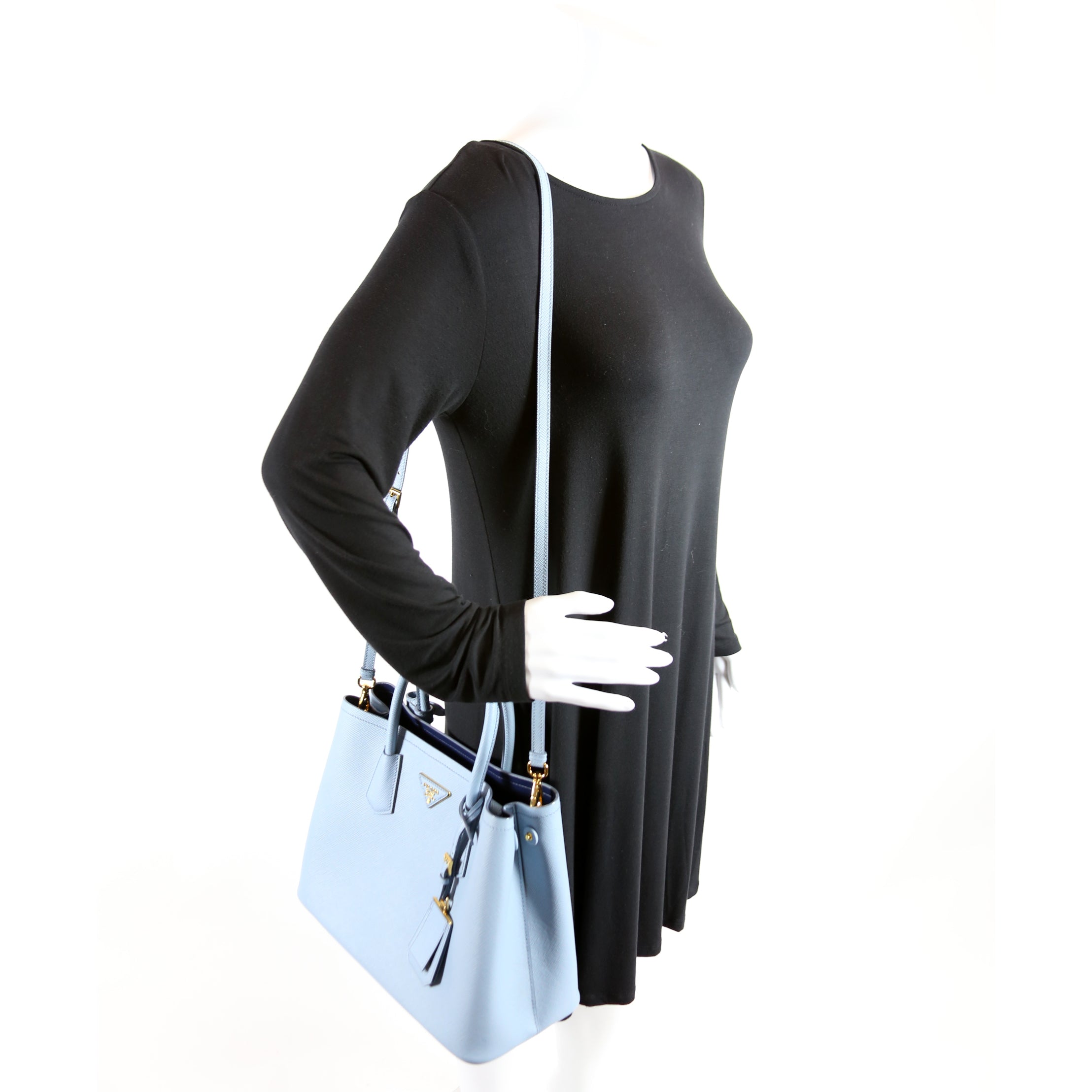 Saffiano Cuir Double Medium Blue