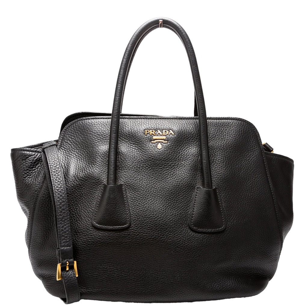 Vitello Daino Top Handle Tote Black