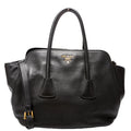Vitello Daino Top Handle Tote Black