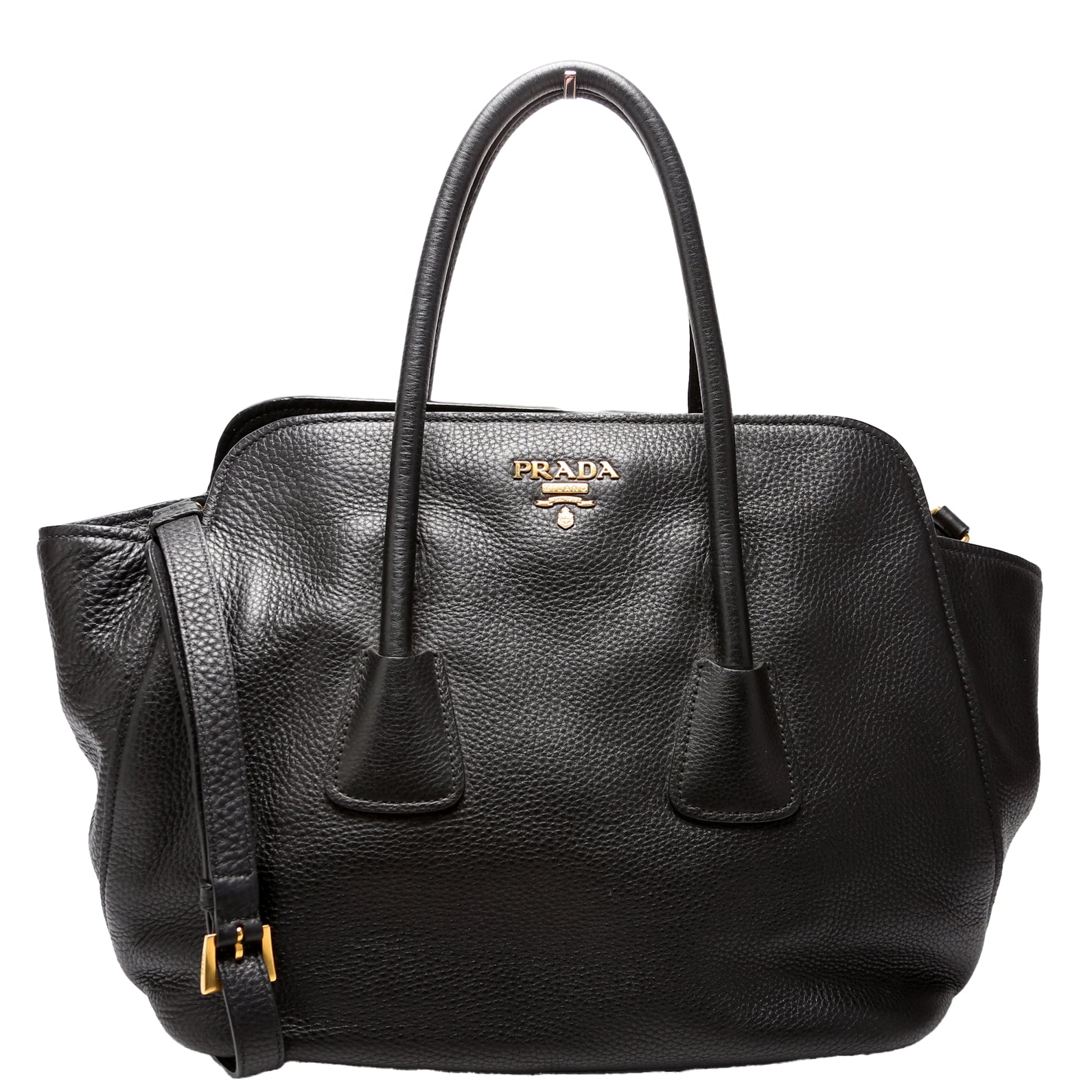 Vitello Daino Top Handle Tote Black