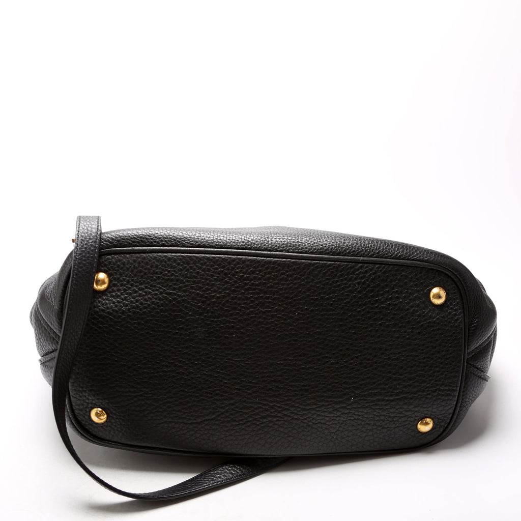 Vitello Daino Top Handle Tote Black