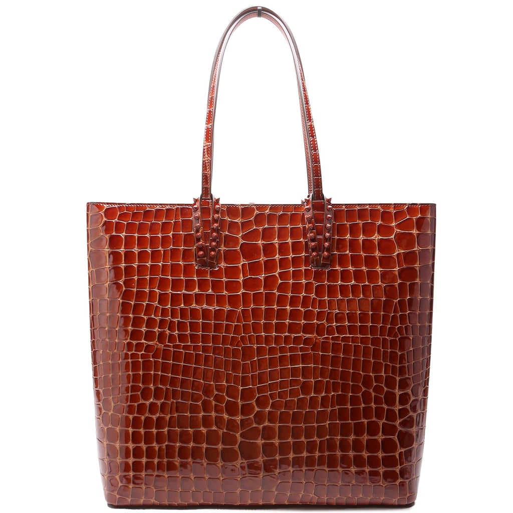 Cabata North-South Tote Alligator Embossed Brown