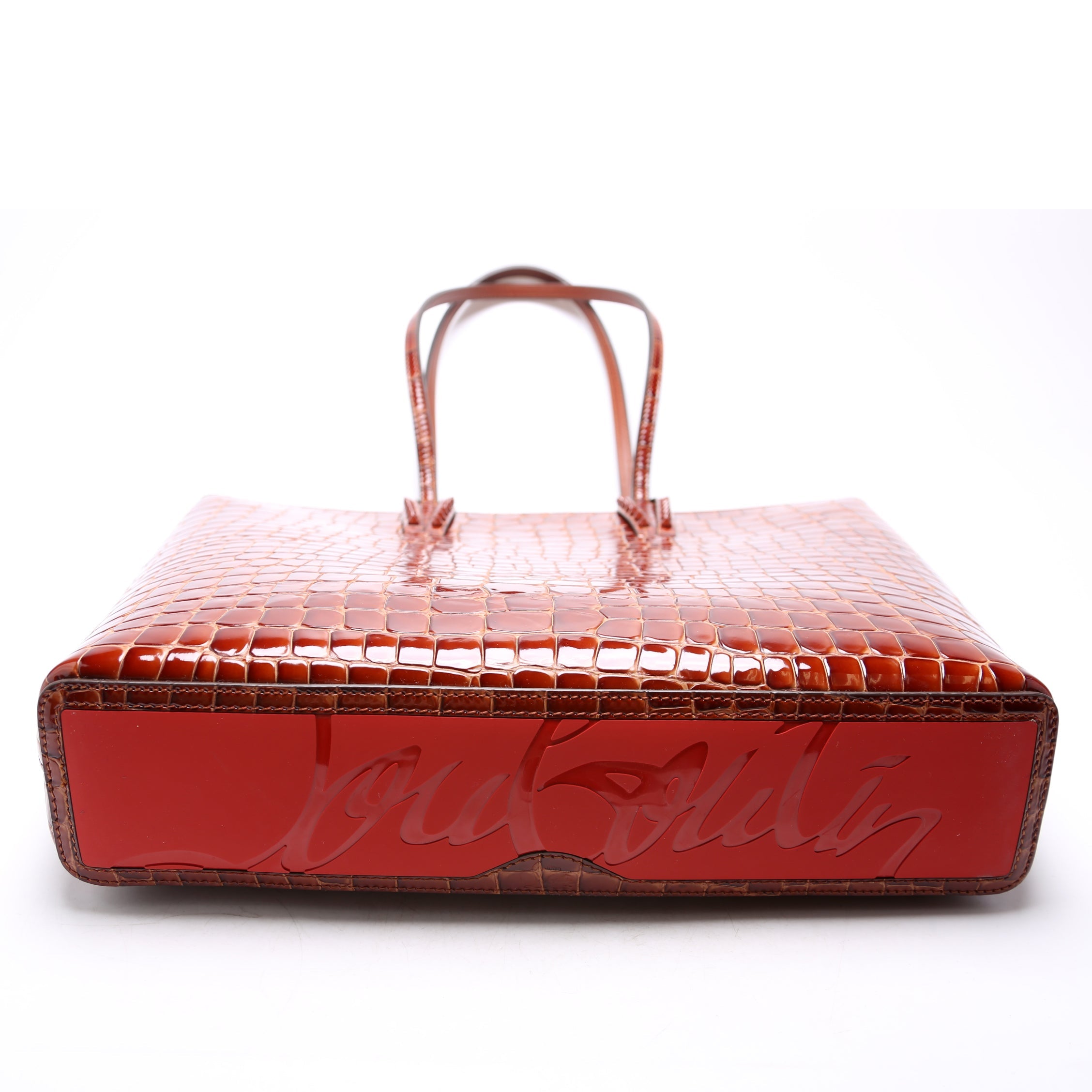 Cabata North-South Tote Alligator Embossed Brown