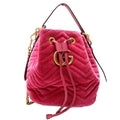 525081 GG Marmont Velvet Bucket Bag Pink
