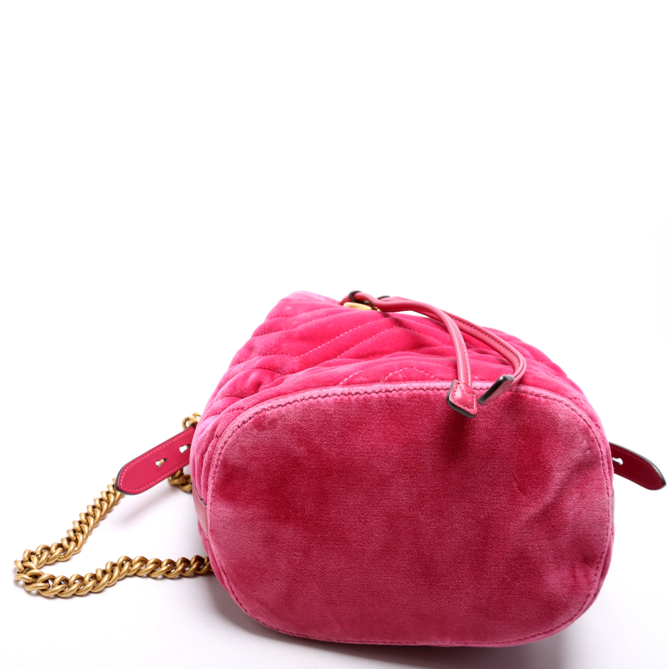 525081 GG Marmont Velvet Bucket Bag Pink