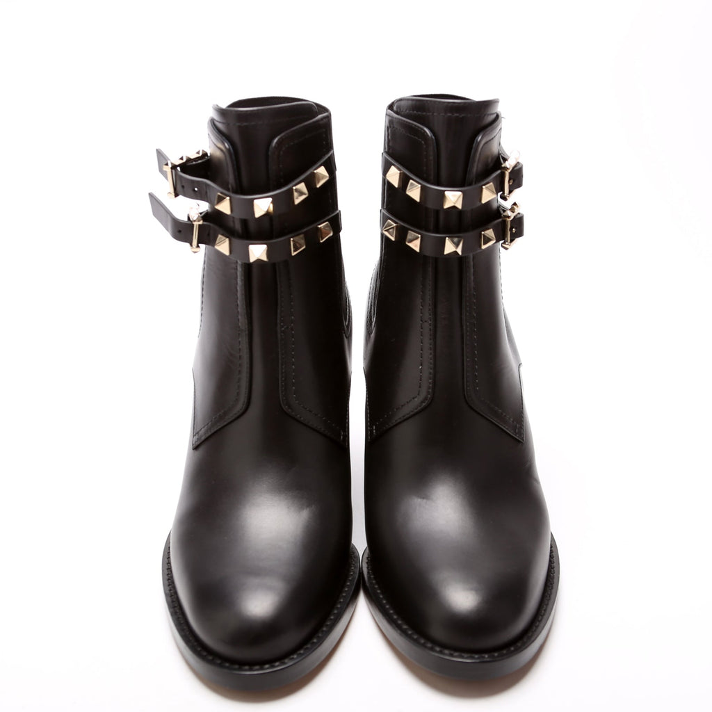 Rockstud Ankle Boot Calfskin Size 38 Black