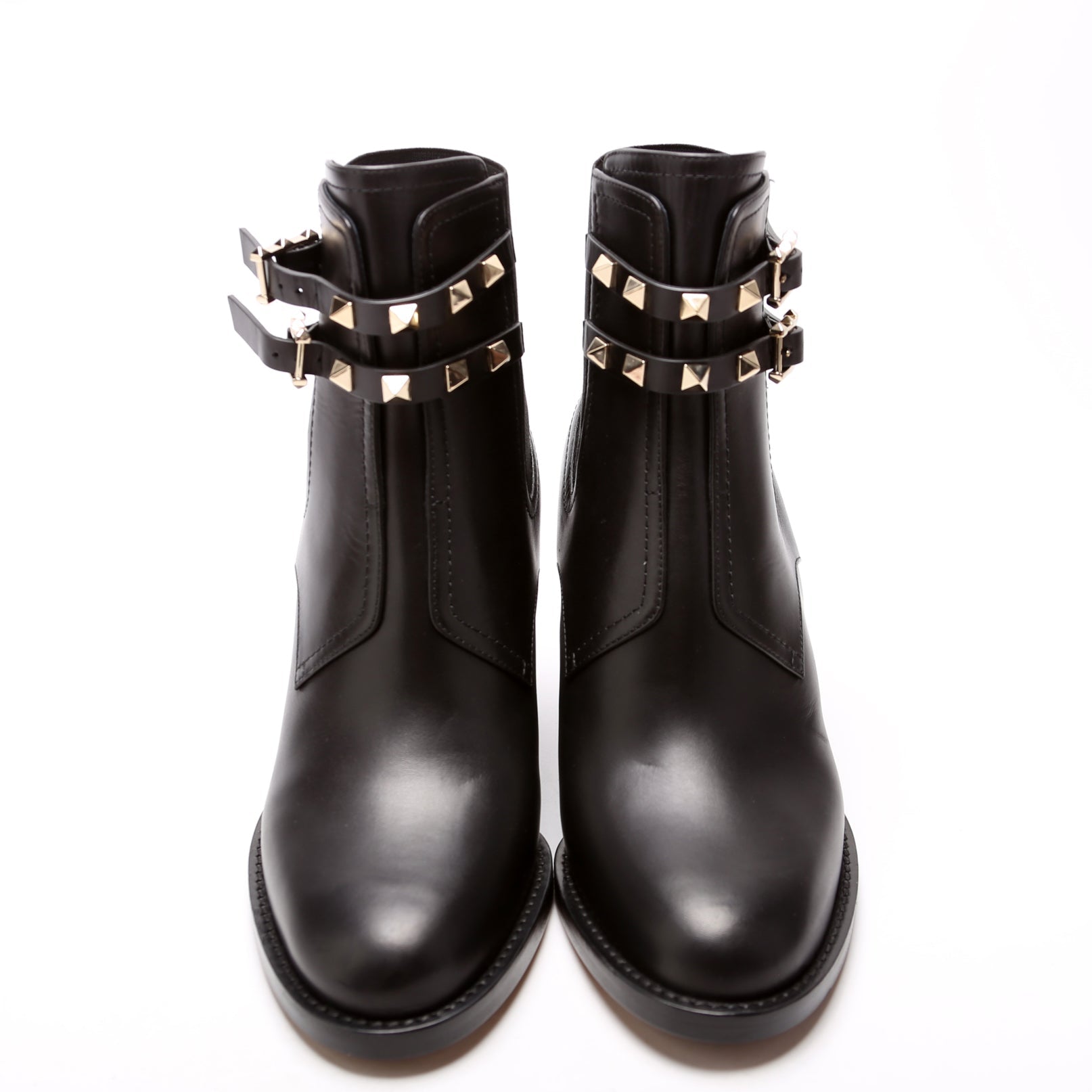 Rockstud Ankle Boot Calfskin Size 38 Black