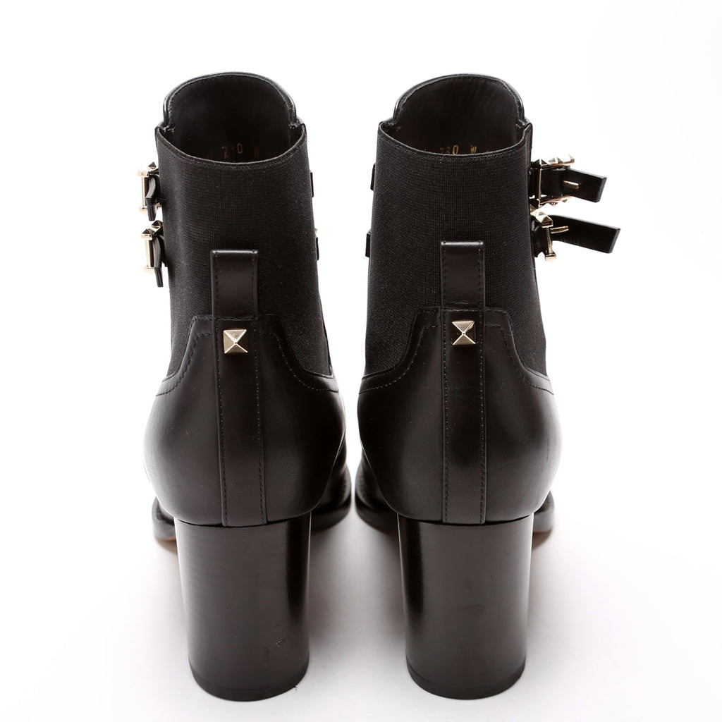 Rockstud Ankle Boot Calfskin Size 38 Black