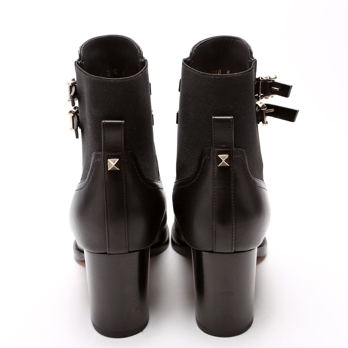 Rockstud Ankle Boot Calfskin Size 38 Black