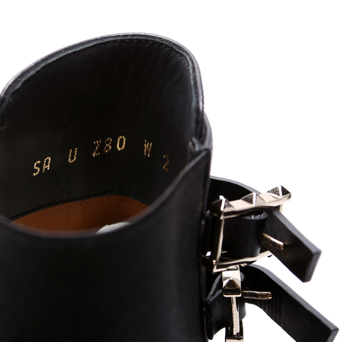Rockstud Ankle Boot Calfskin Size 38 Black