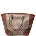 323671 GG Canvas Bree Zip Tote Medium Brown