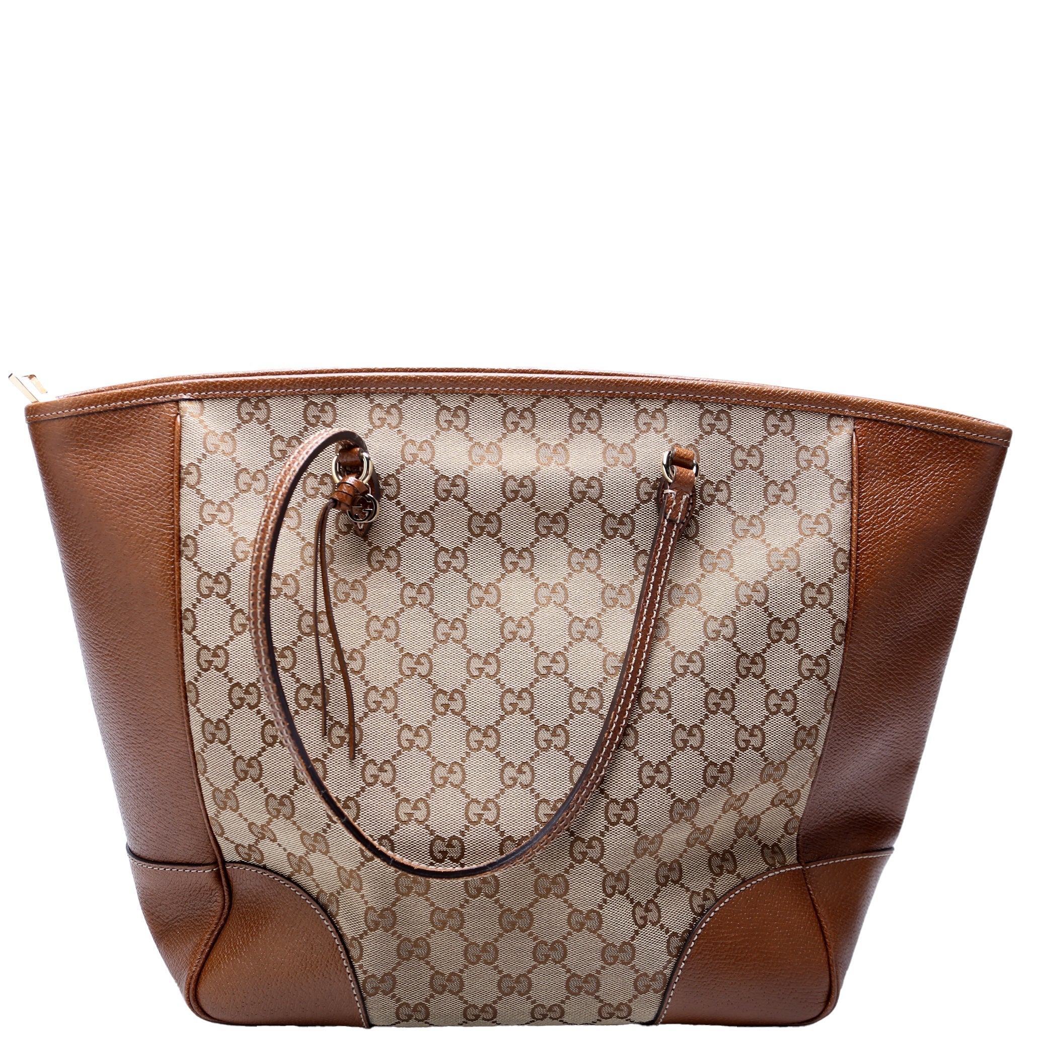 323671 GG Canvas Bree Zip Tote Medium Brown