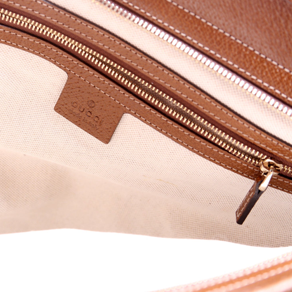 323671 GG Canvas Bree Zip Tote Medium Brown
