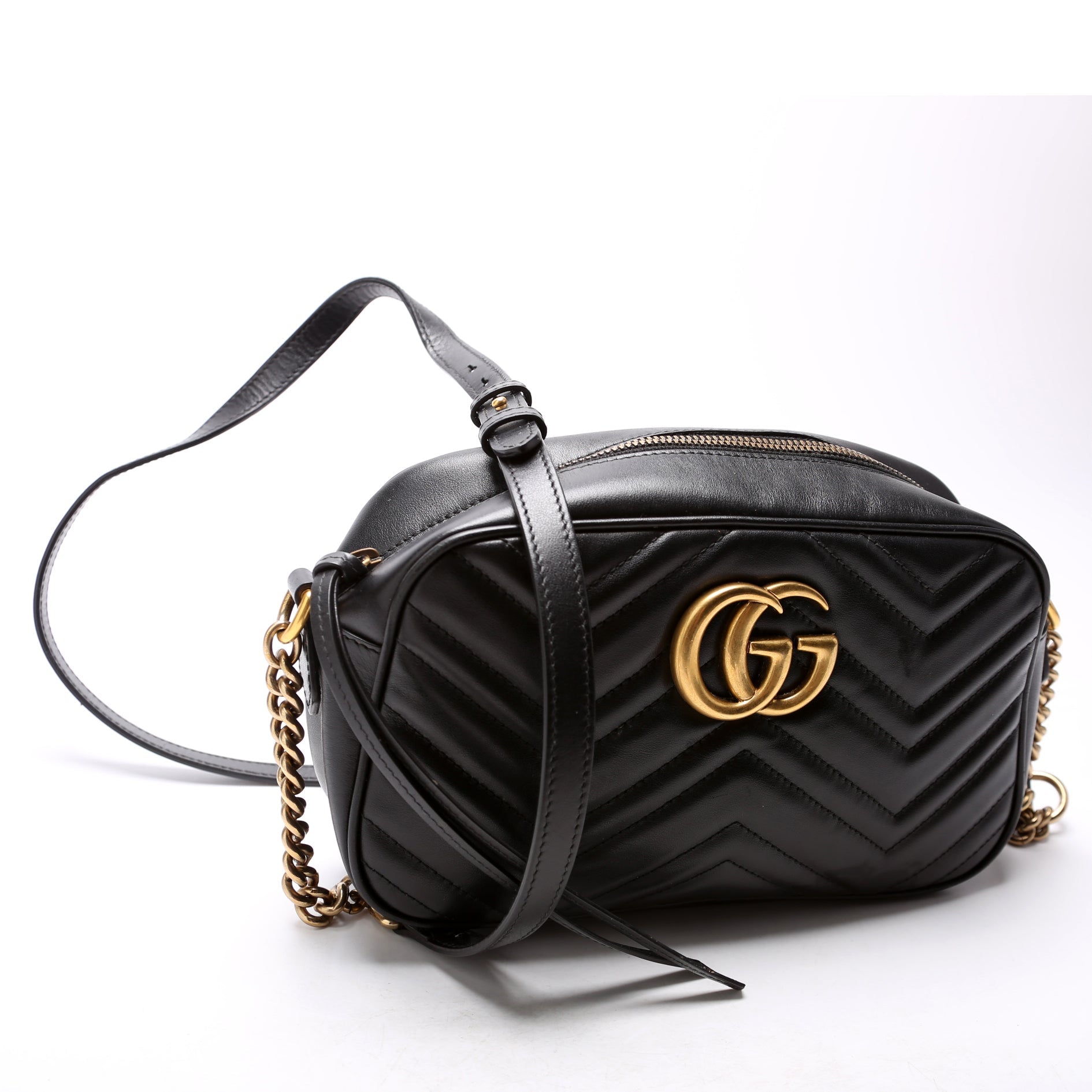 447632 Marmont Small Leather Camera Black