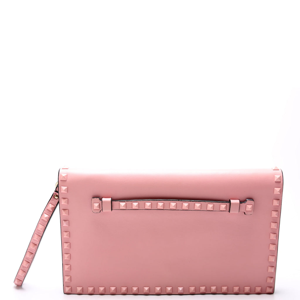 Rockstud Flap Wristlet Pink