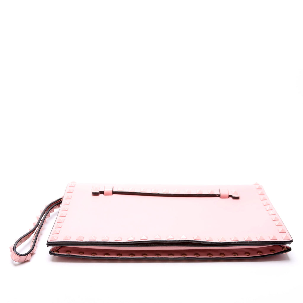 Rockstud Flap Wristlet Pink