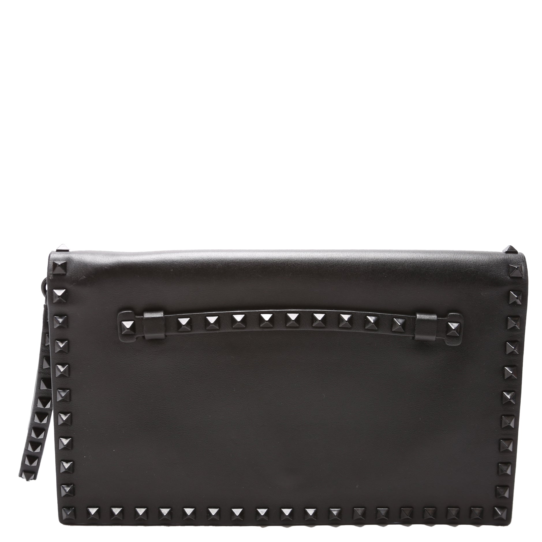 Rockstud Flap Wristlet Black