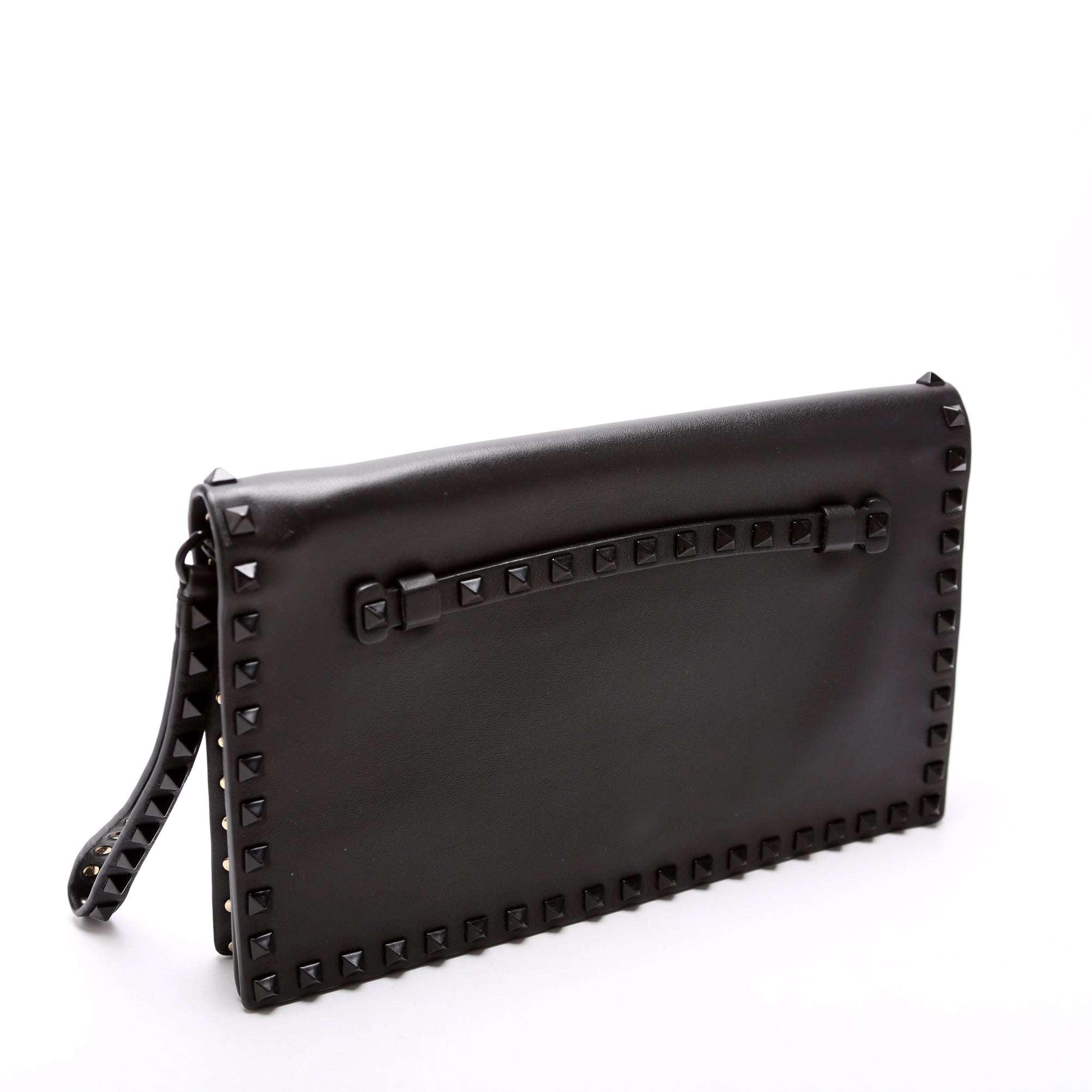 Rockstud Flap Wristlet Black