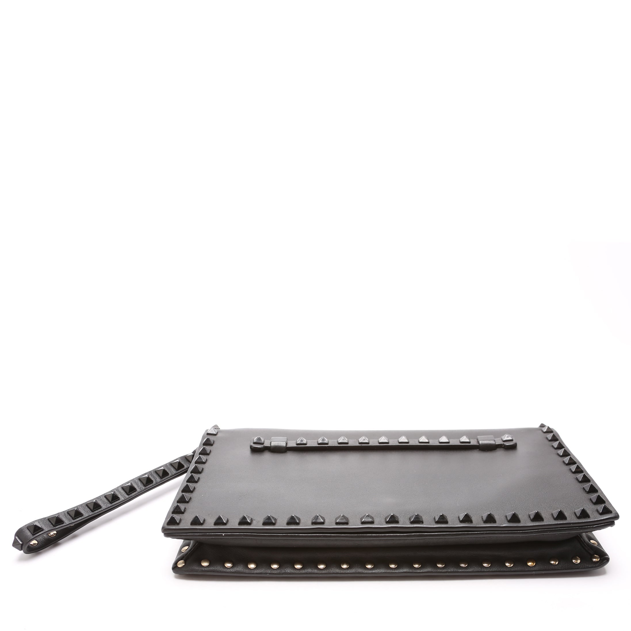 Rockstud Flap Wristlet Black
