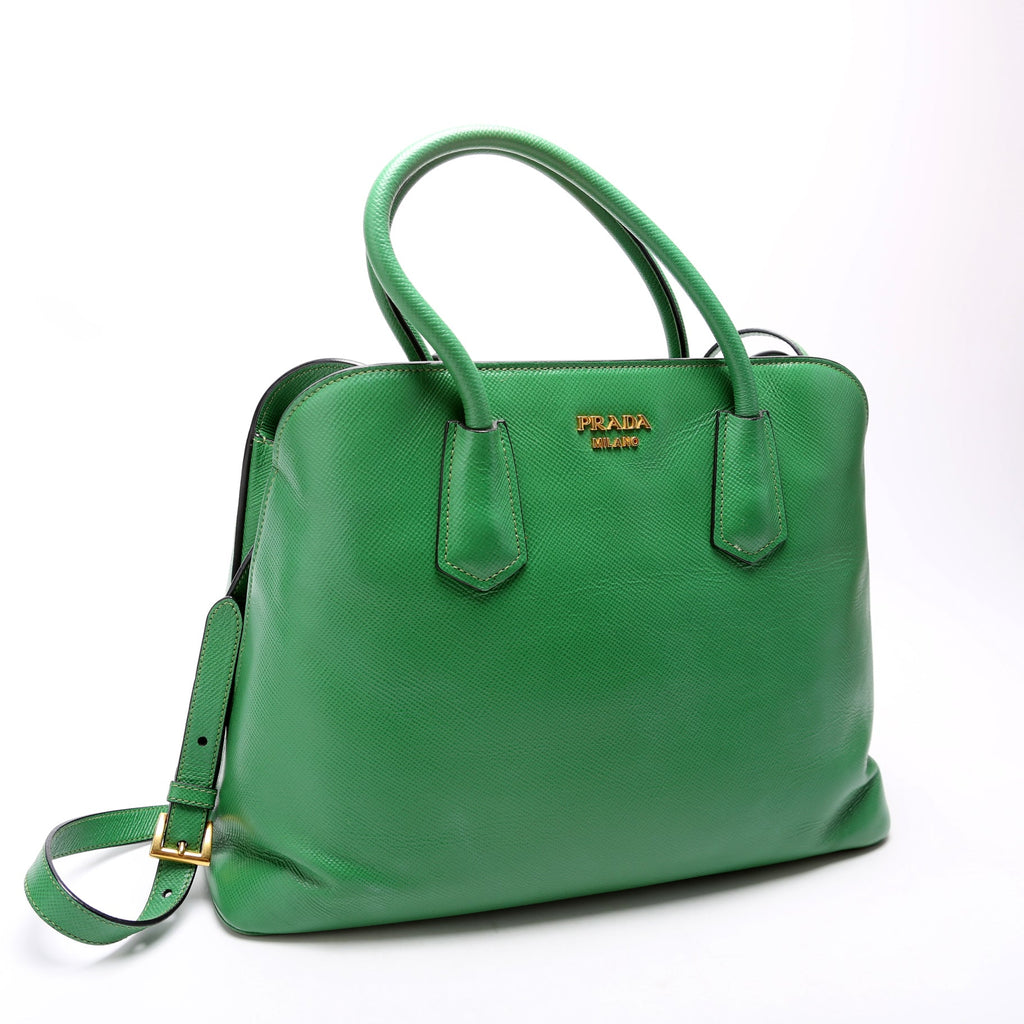 Saffiano Cuir Double Large Green