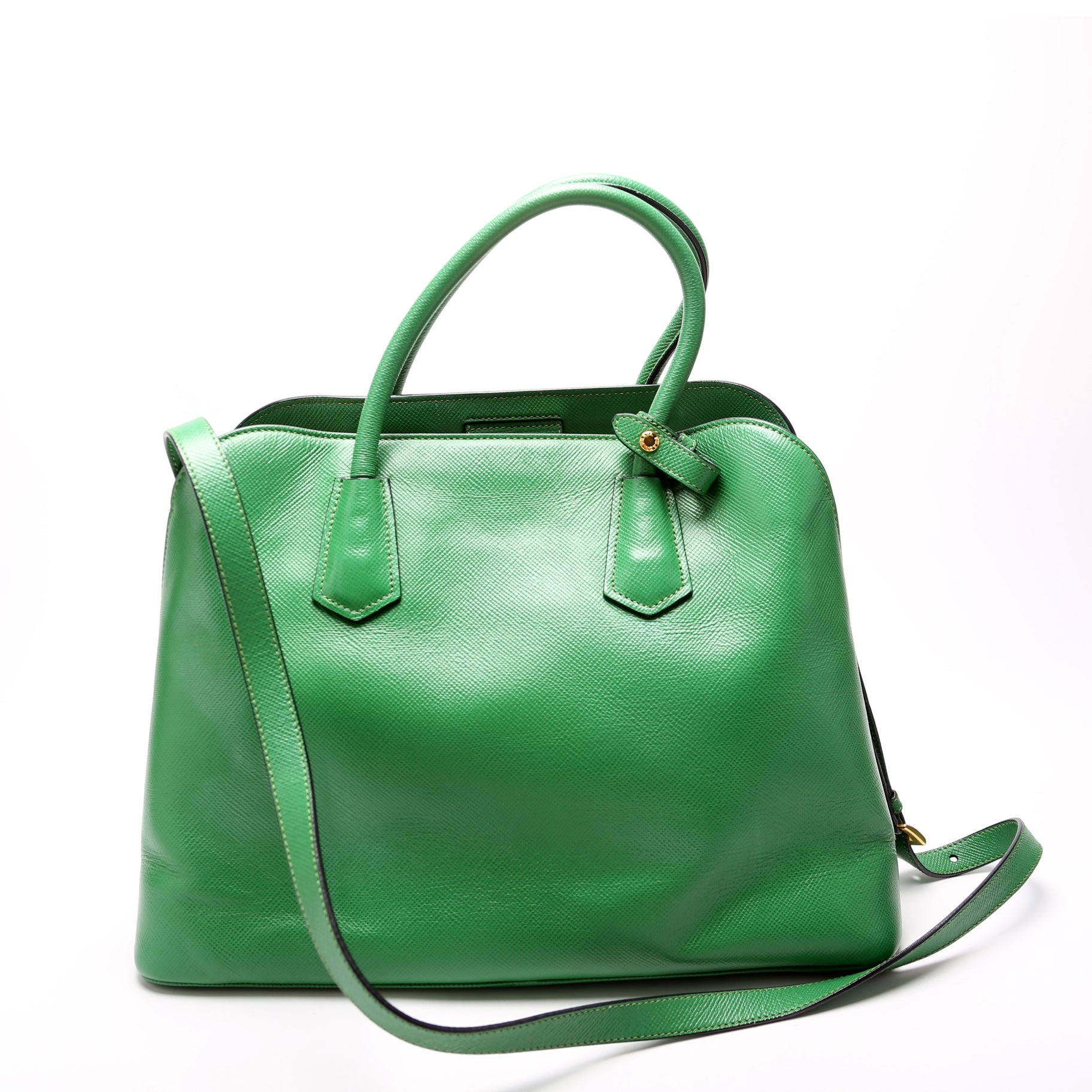 Saffiano Cuir Double Large Green