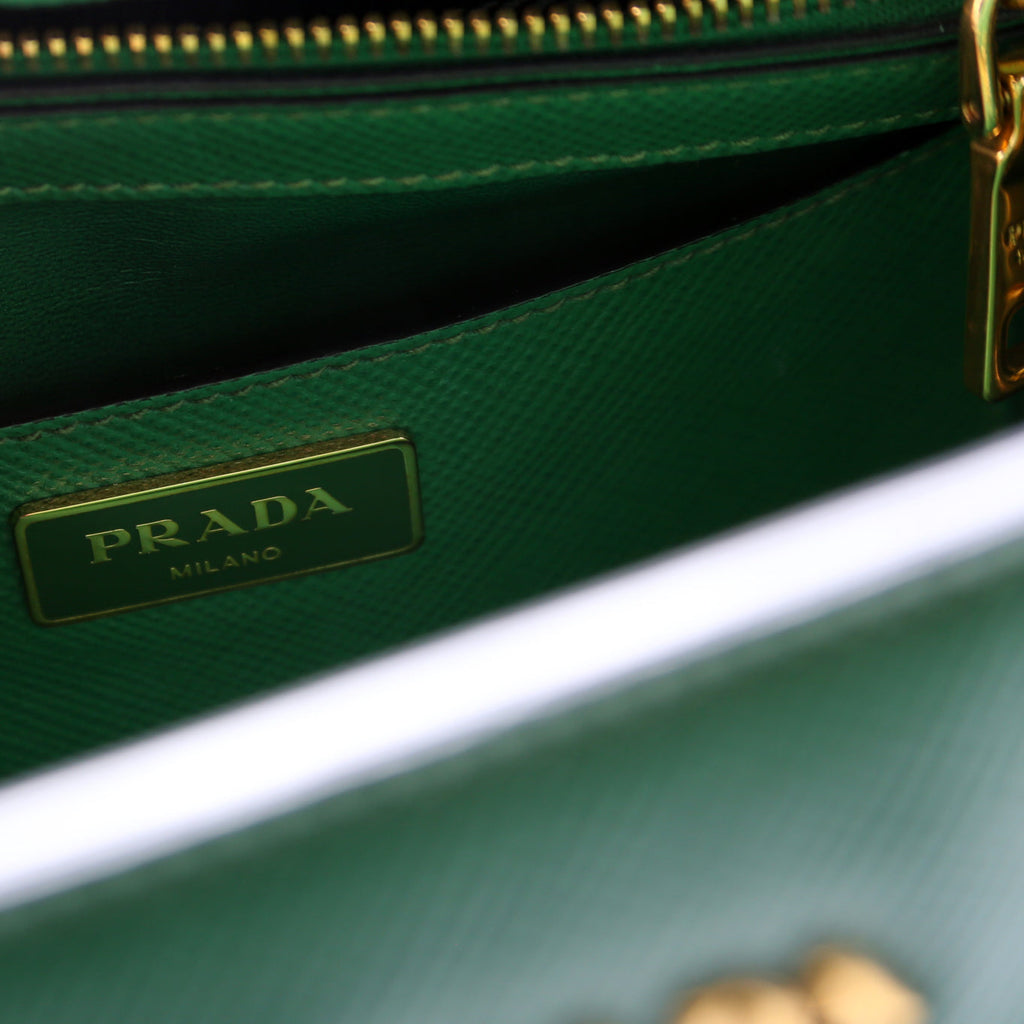 Saffiano Cuir Double Large Green