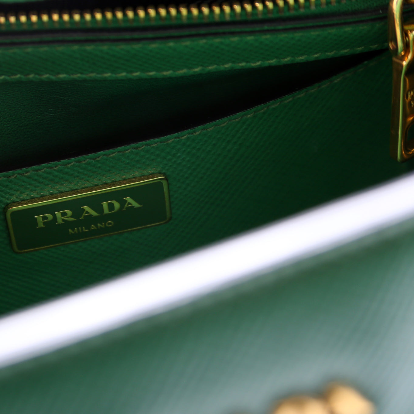 Saffiano Cuir Double Large Green