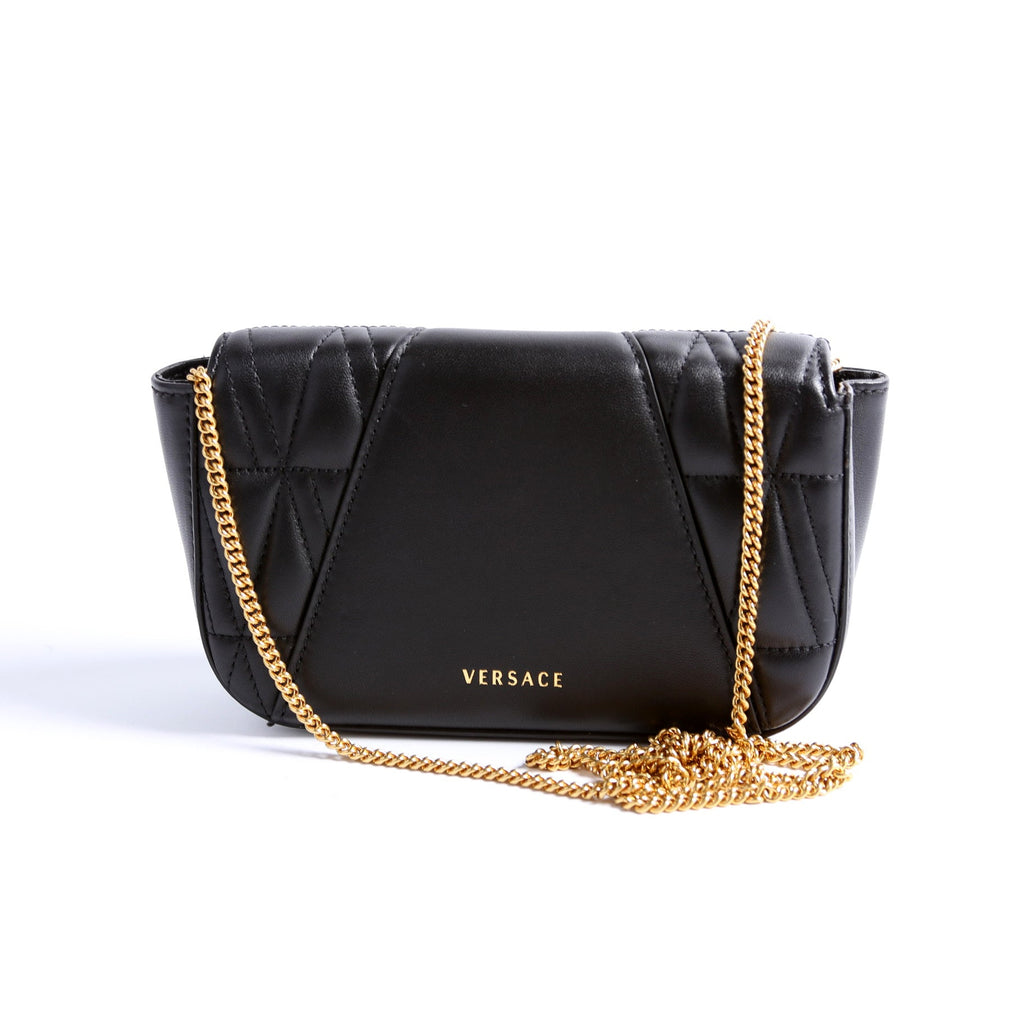 Virtus Quilted Leather Chain Bag Black
