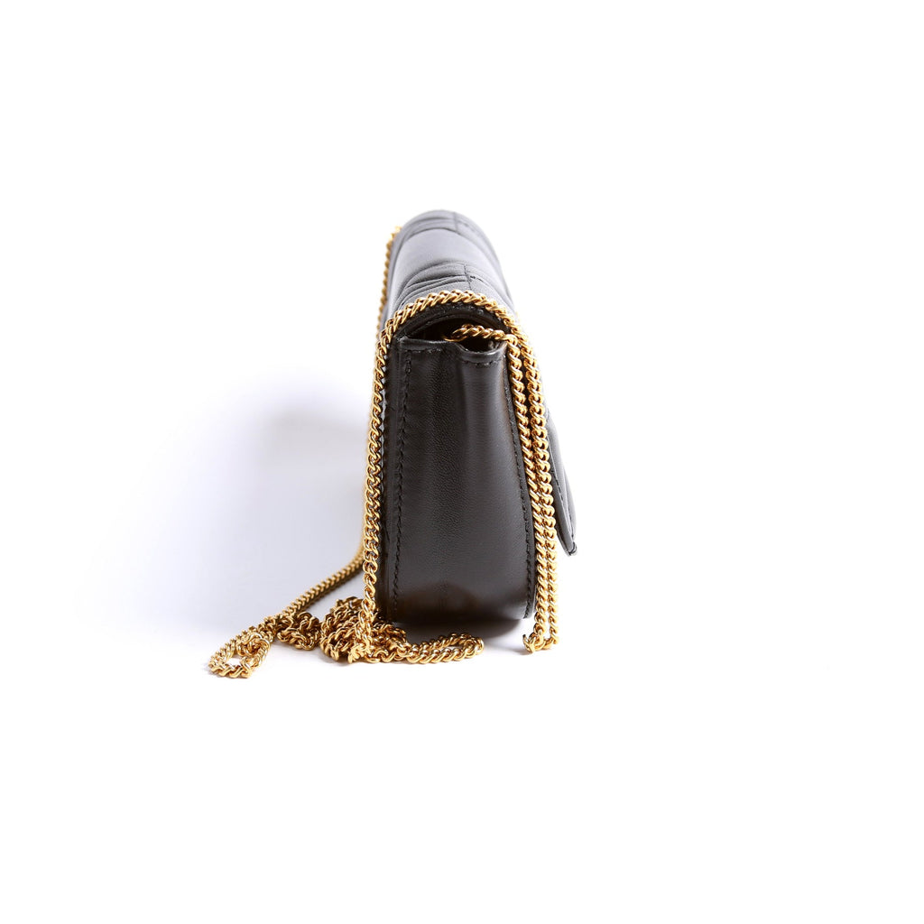 Virtus Quilted Leather Chain Bag Black