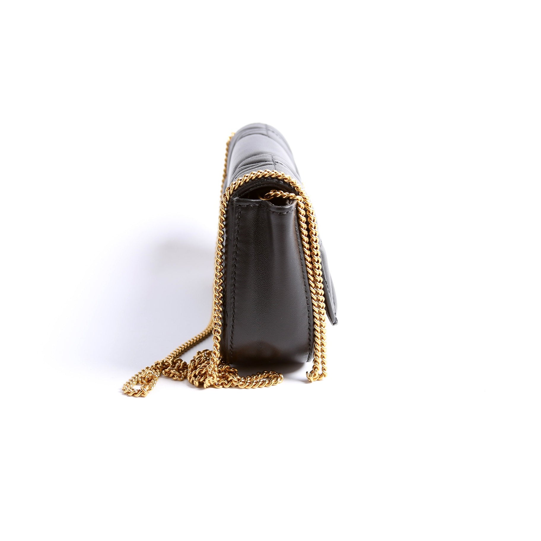 Virtus Quilted Leather Chain Bag Black