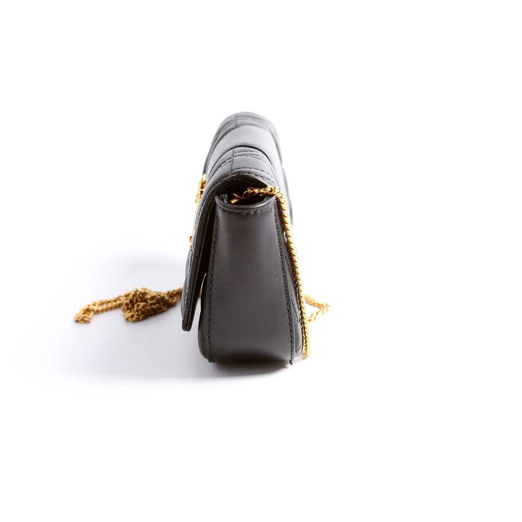 Virtus Quilted Leather Chain Bag Black