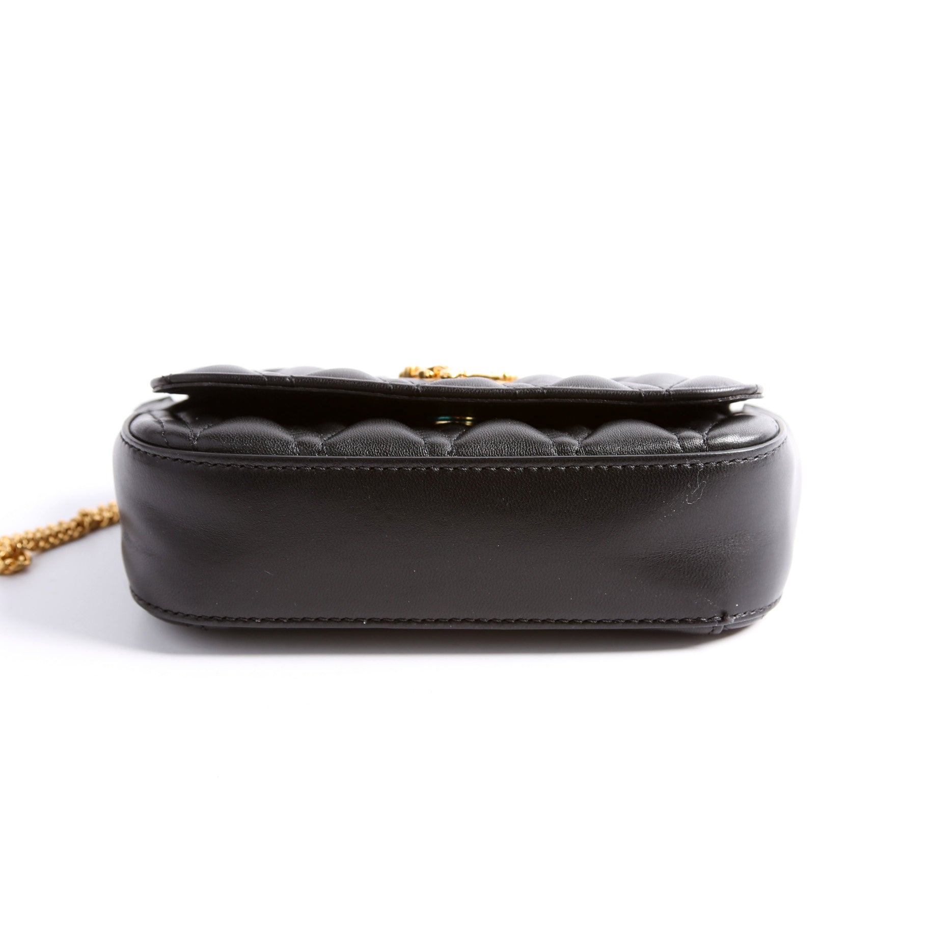 Virtus Quilted Leather Chain Bag Black
