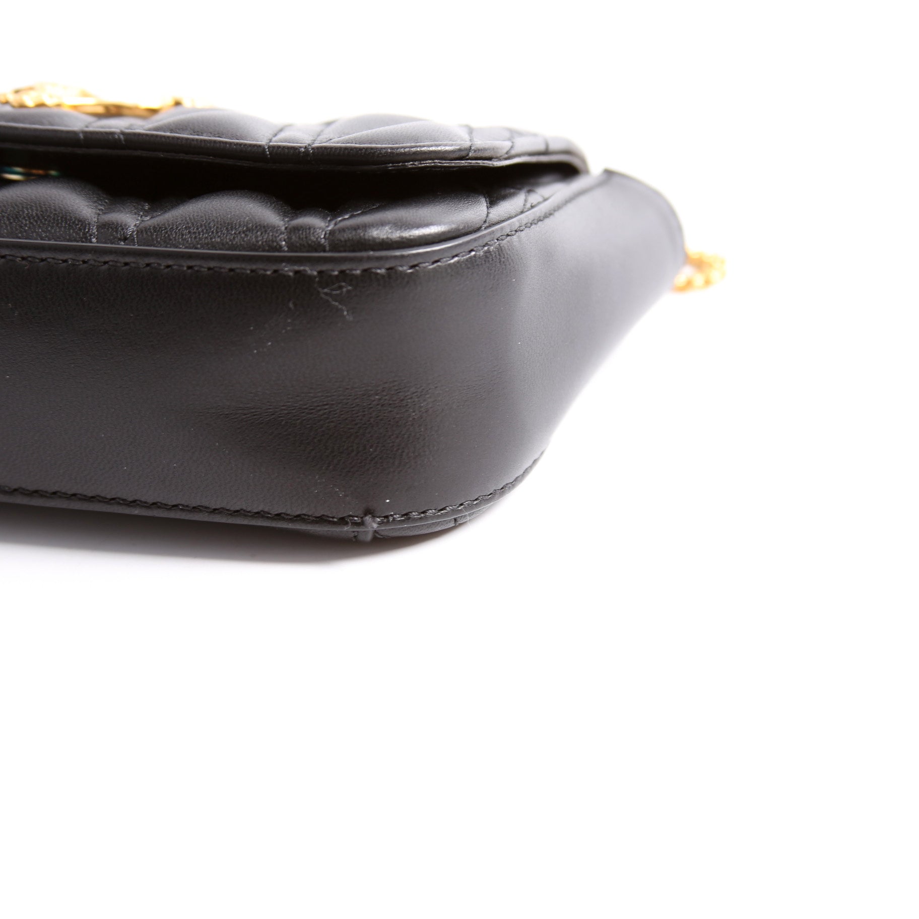 Virtus Quilted Leather Chain Bag Black