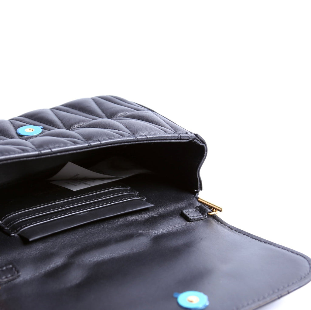 Virtus Quilted Leather Chain Bag Black