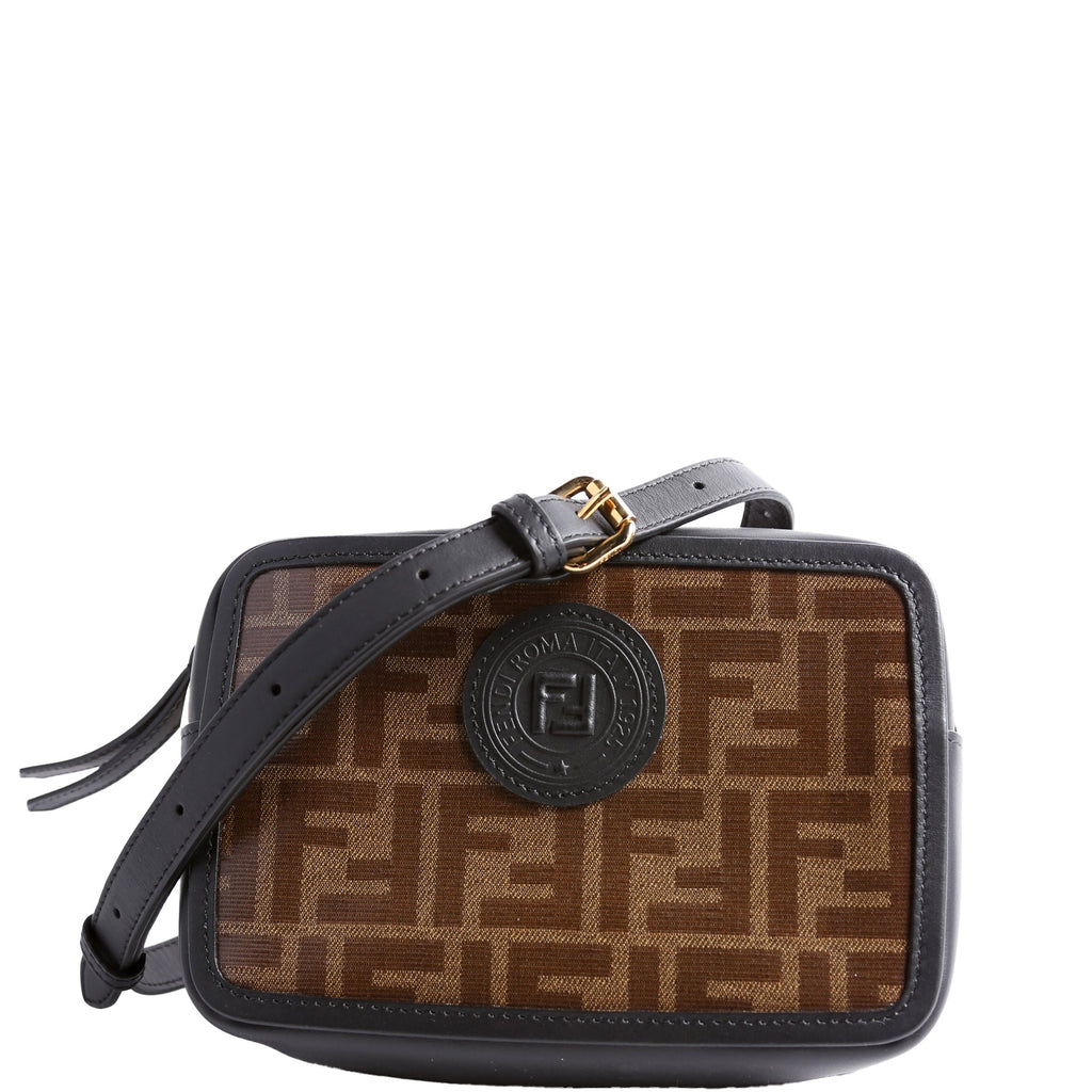 Zucca Coated Canvas Mini Camera Bag Brown